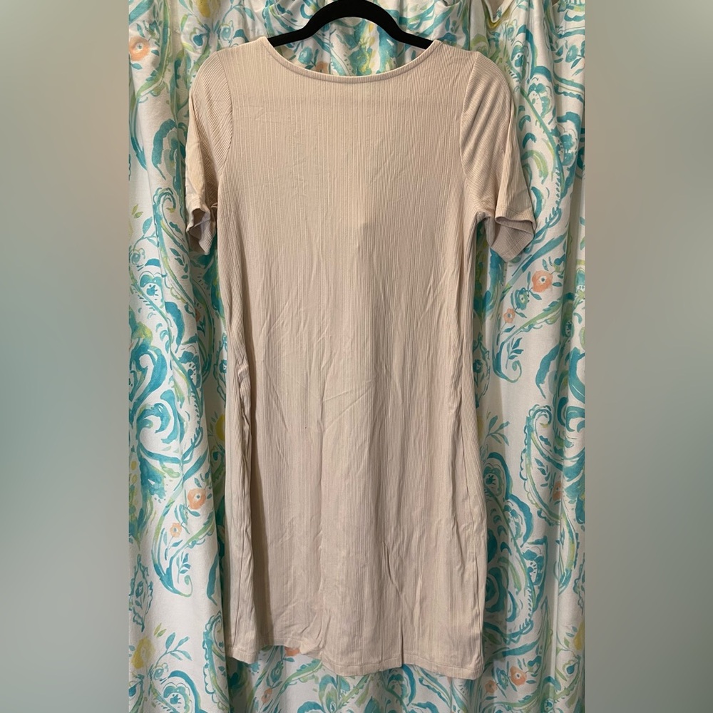 Cream Ribbed Dress Old Navy - Size Large